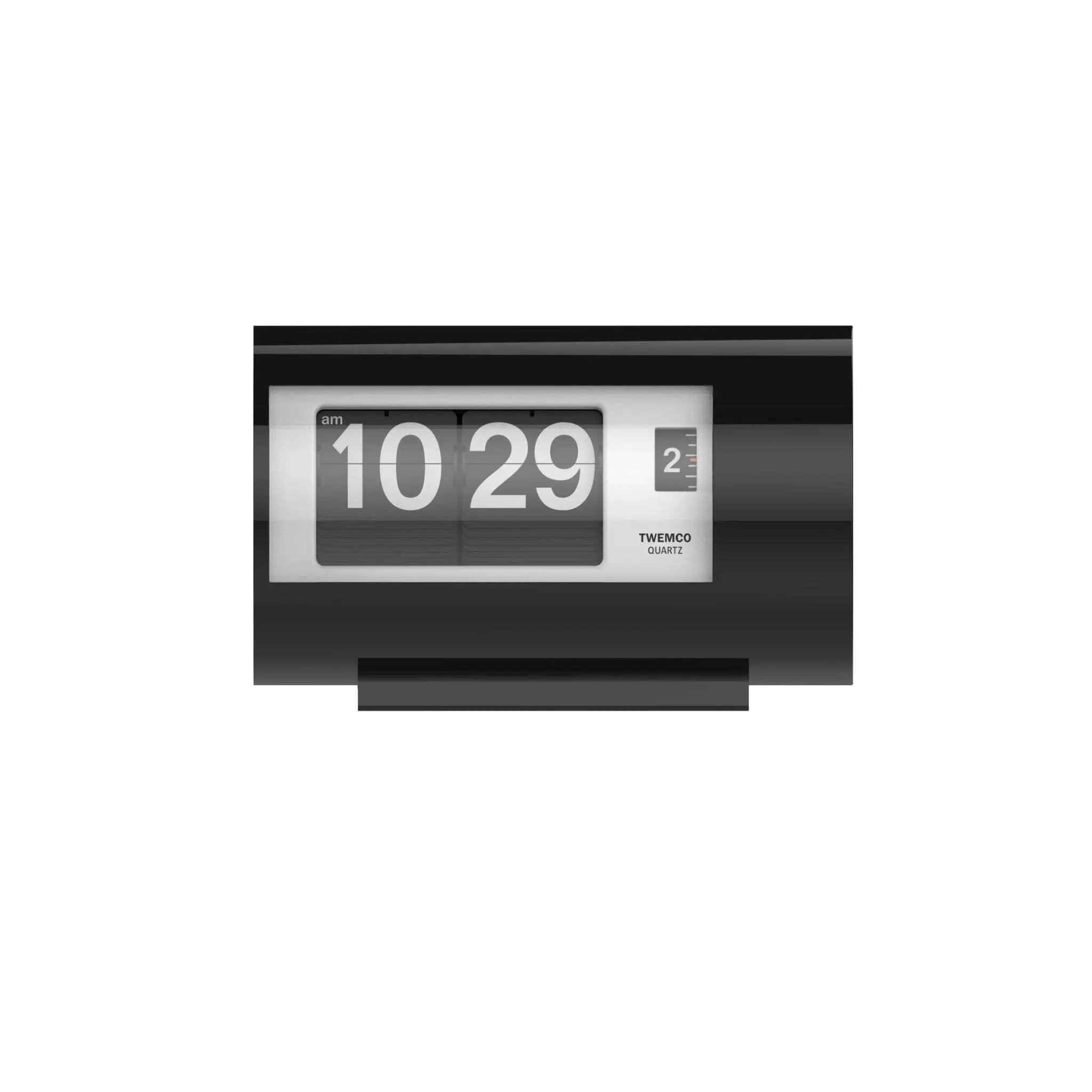 TWEMCO Mini Alarm Flip Clock AP-28 Alarm Clock TWEMCO Black White AM/PM