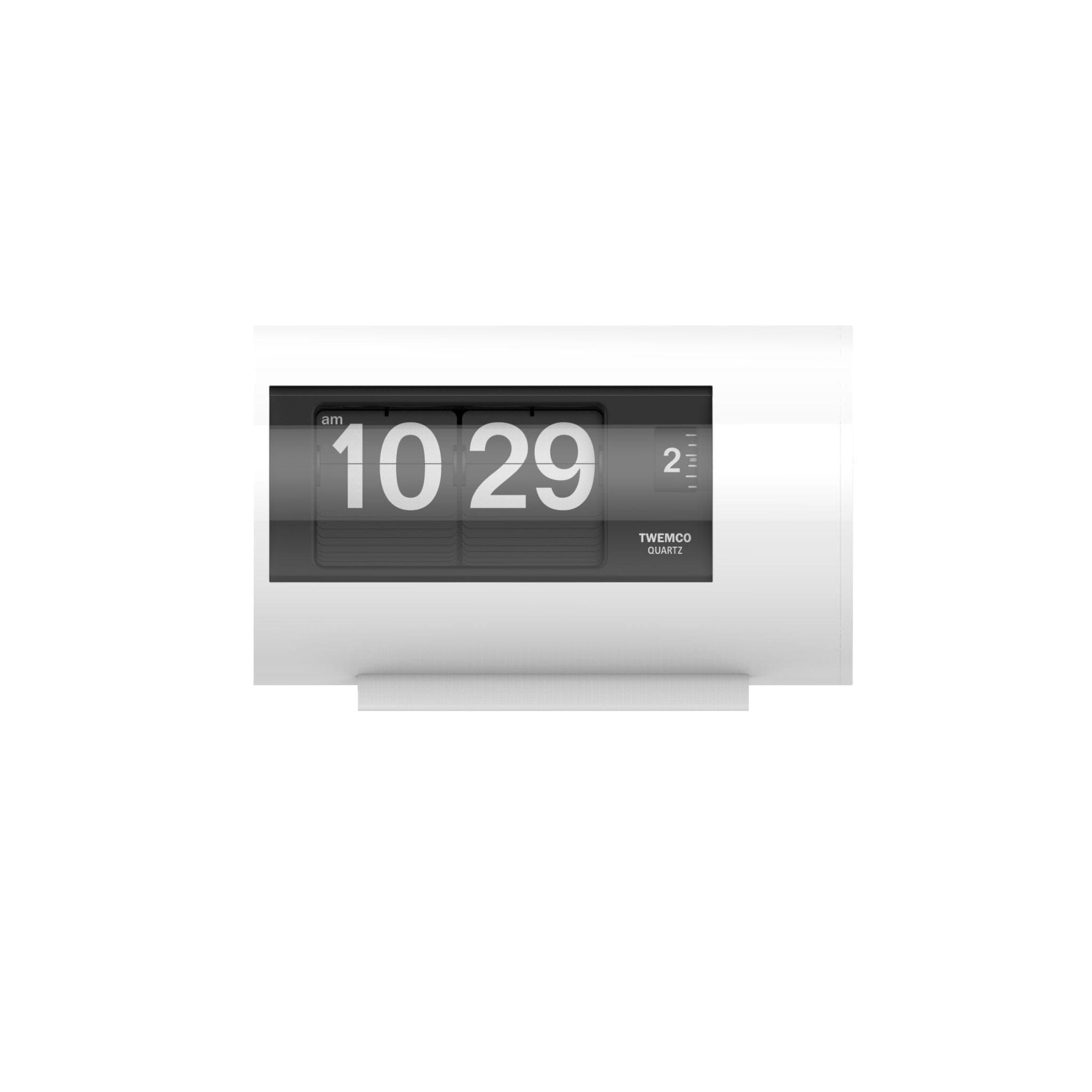 TWEMCO Mini Alarm Flip Clock AP-28 Alarm Clock TWEMCO White Black AM/PM