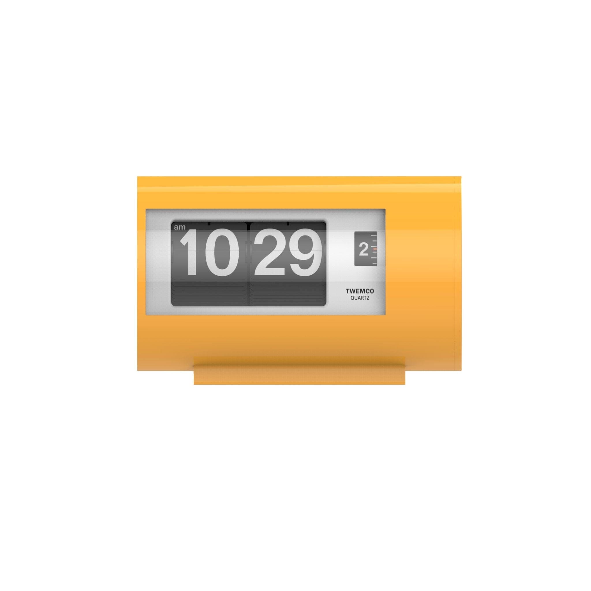 TWEMCO Mini Alarm Flip Clock AP-28 Alarm Clock TWEMCO Yellow White AM/PM