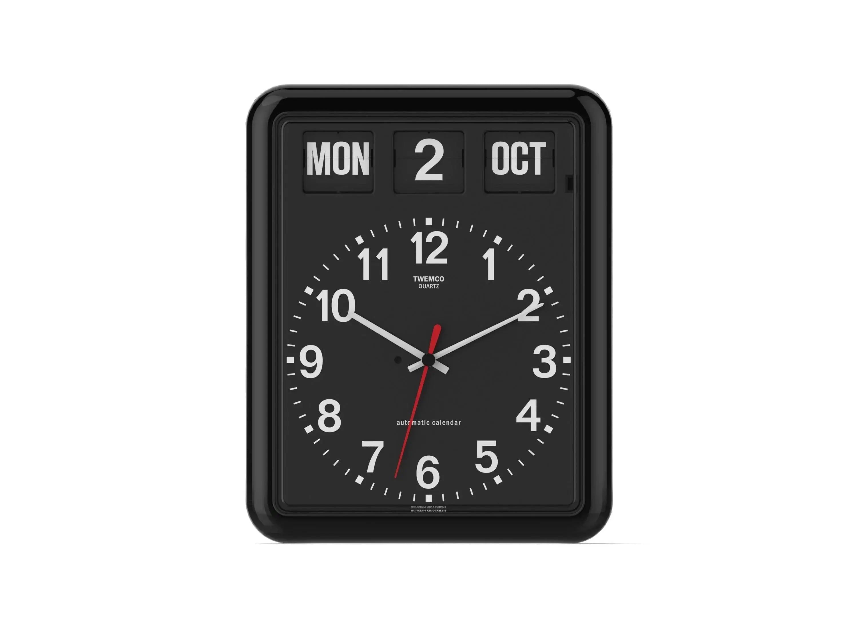 TWEMCO Calendar Wall Clock BQ-12A Wall Clock TWEMCO Black English