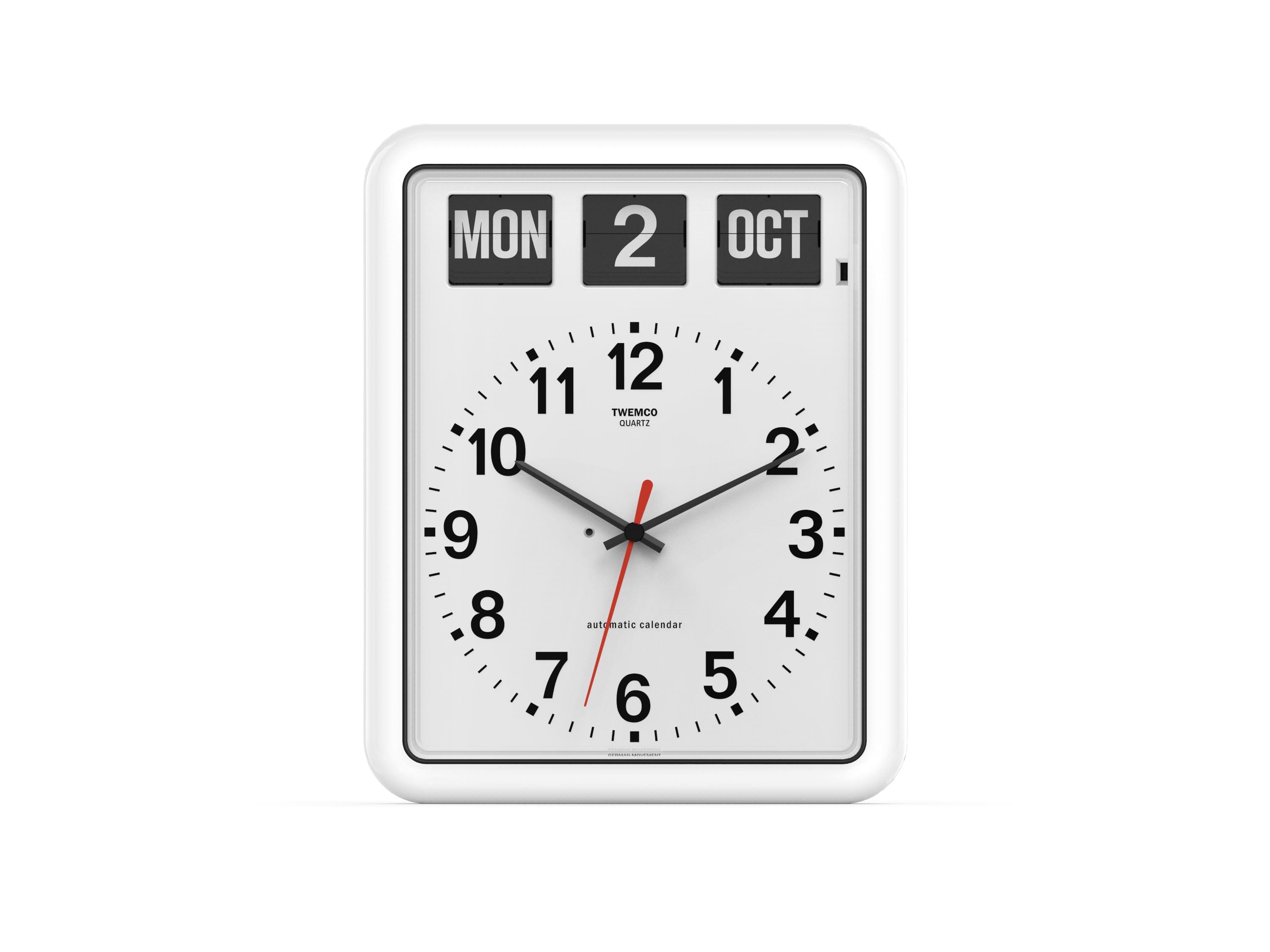 TWEMCO Calendar Wall Clock BQ-12A Wall Clock TWEMCO White English