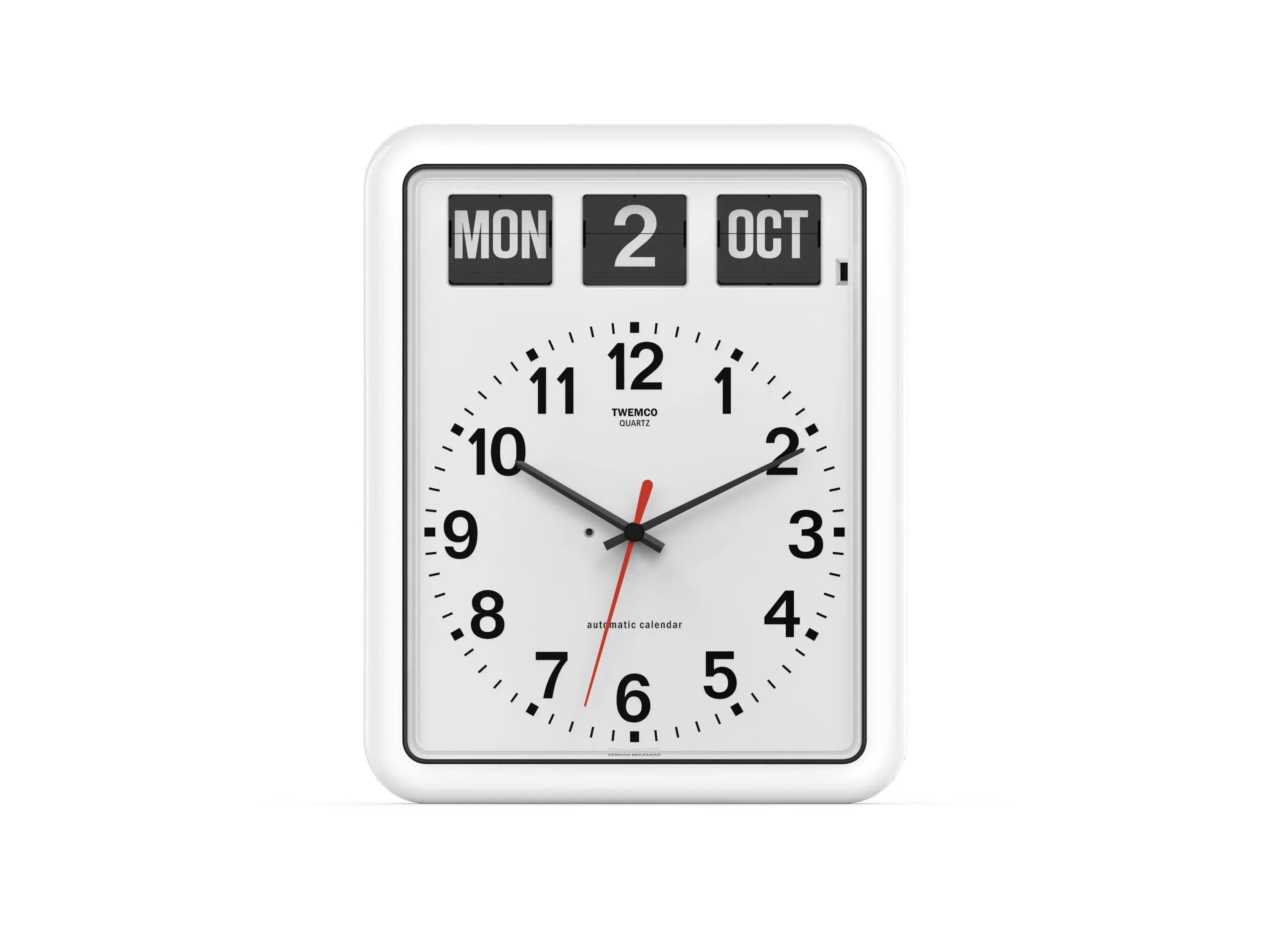 TWEMCO Calendar Wall Clock BQ-12A Wall Clock TWEMCO White English