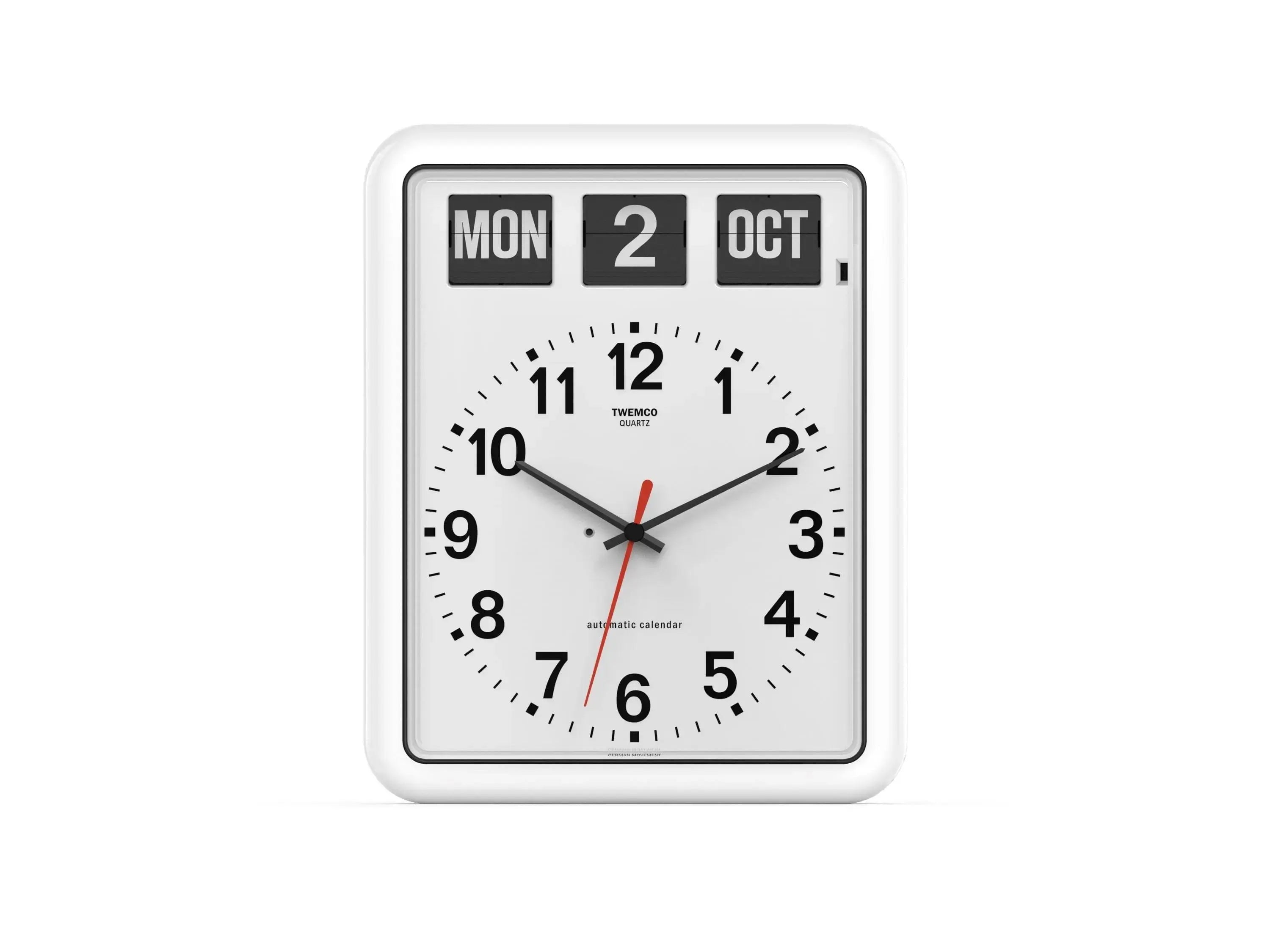 TWEMCO Calendar Wall Clock BQ-12A Wall Clock TWEMCO White English