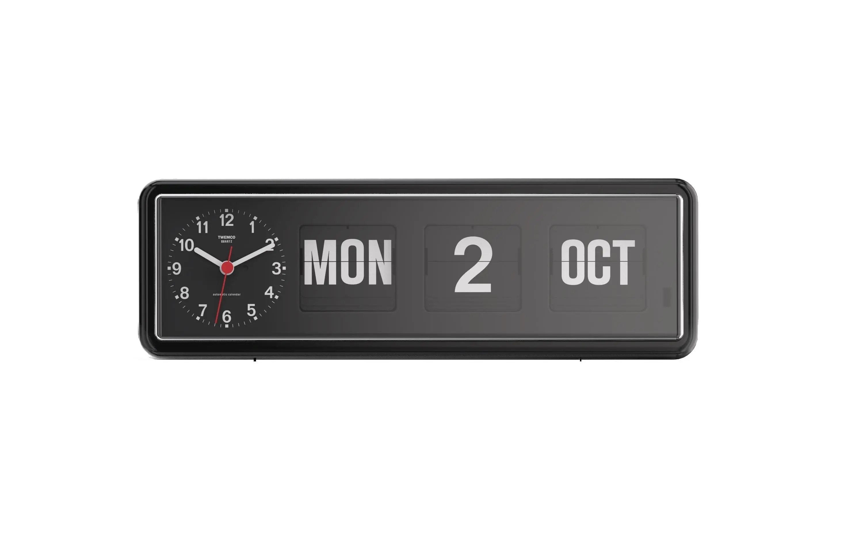 TWEMCO Calendar Flip Clock BQ-38 Table Clock TWEMCO Black English