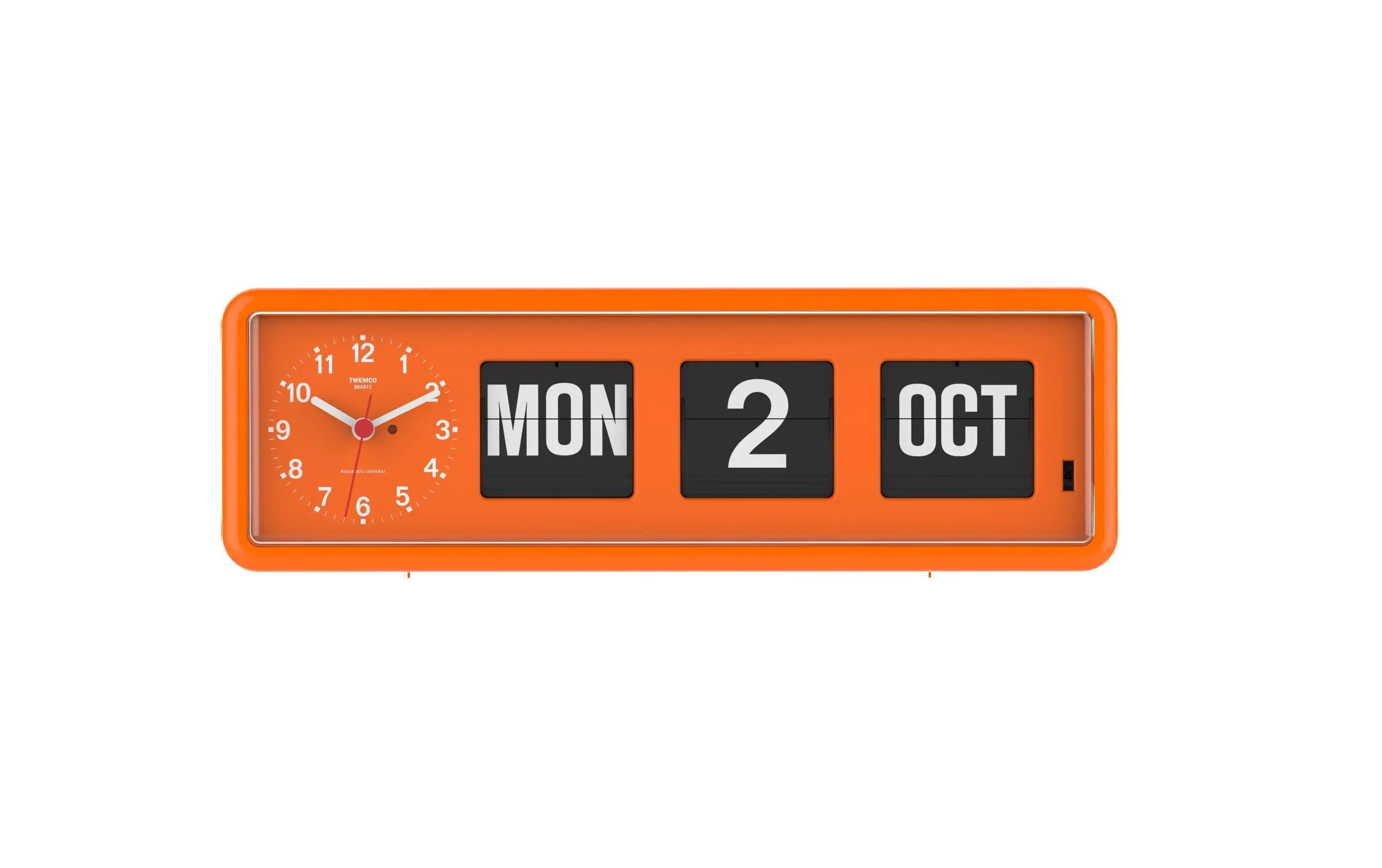 TWEMCO Calendar Flip Clock BQ-38 Table Clock TWEMCO Orange English