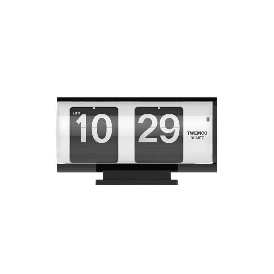 TWEMCO Table Flip Clock QT-30T Table Clock TWEMCO Black White AM/PM