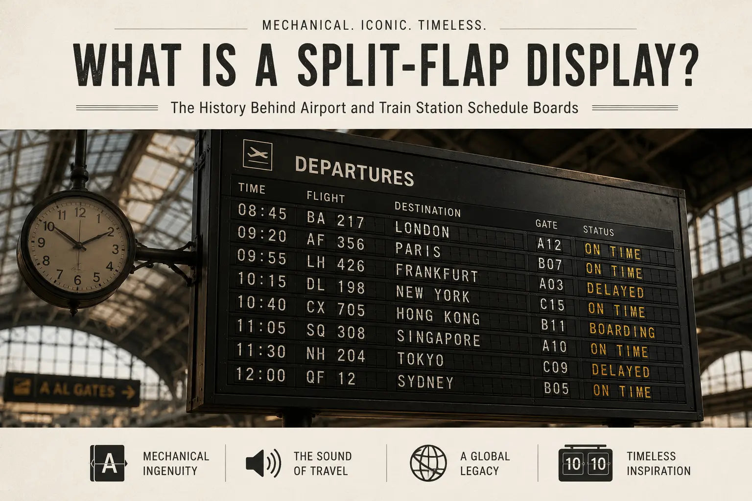 What Is a Split-Flap Display? The History Behind Airport and Train Station Schedule Boards