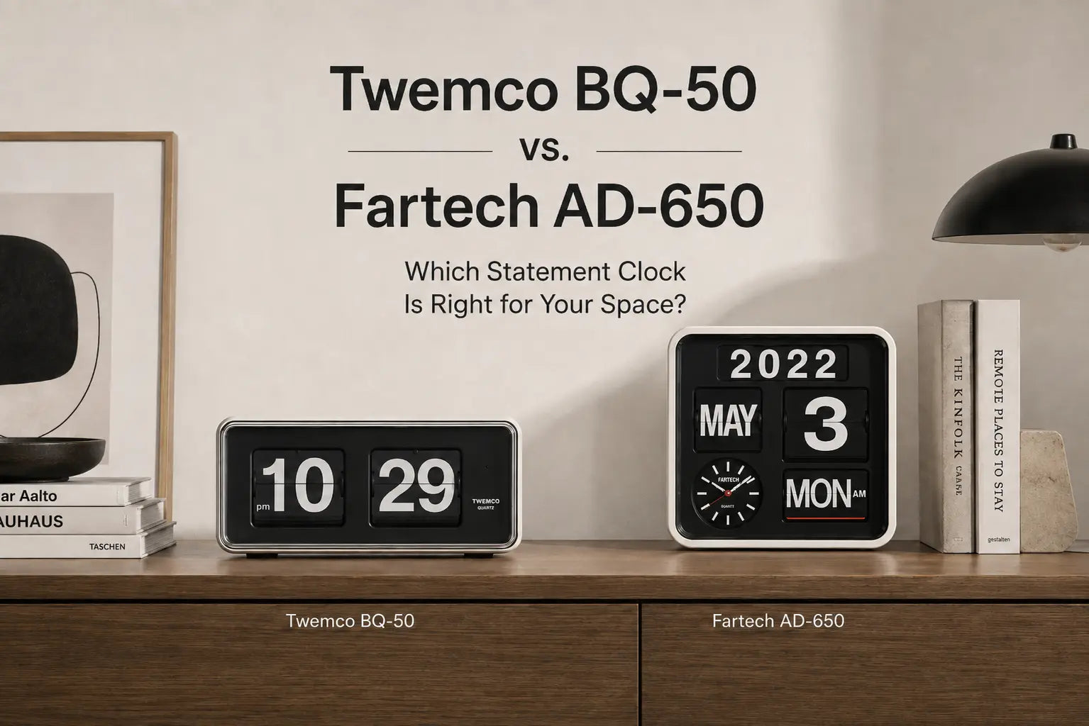 Twemco BQ-50 vs. Fartech AD-650: Which Statement Clock is Right for Your Space? Time Will Flip