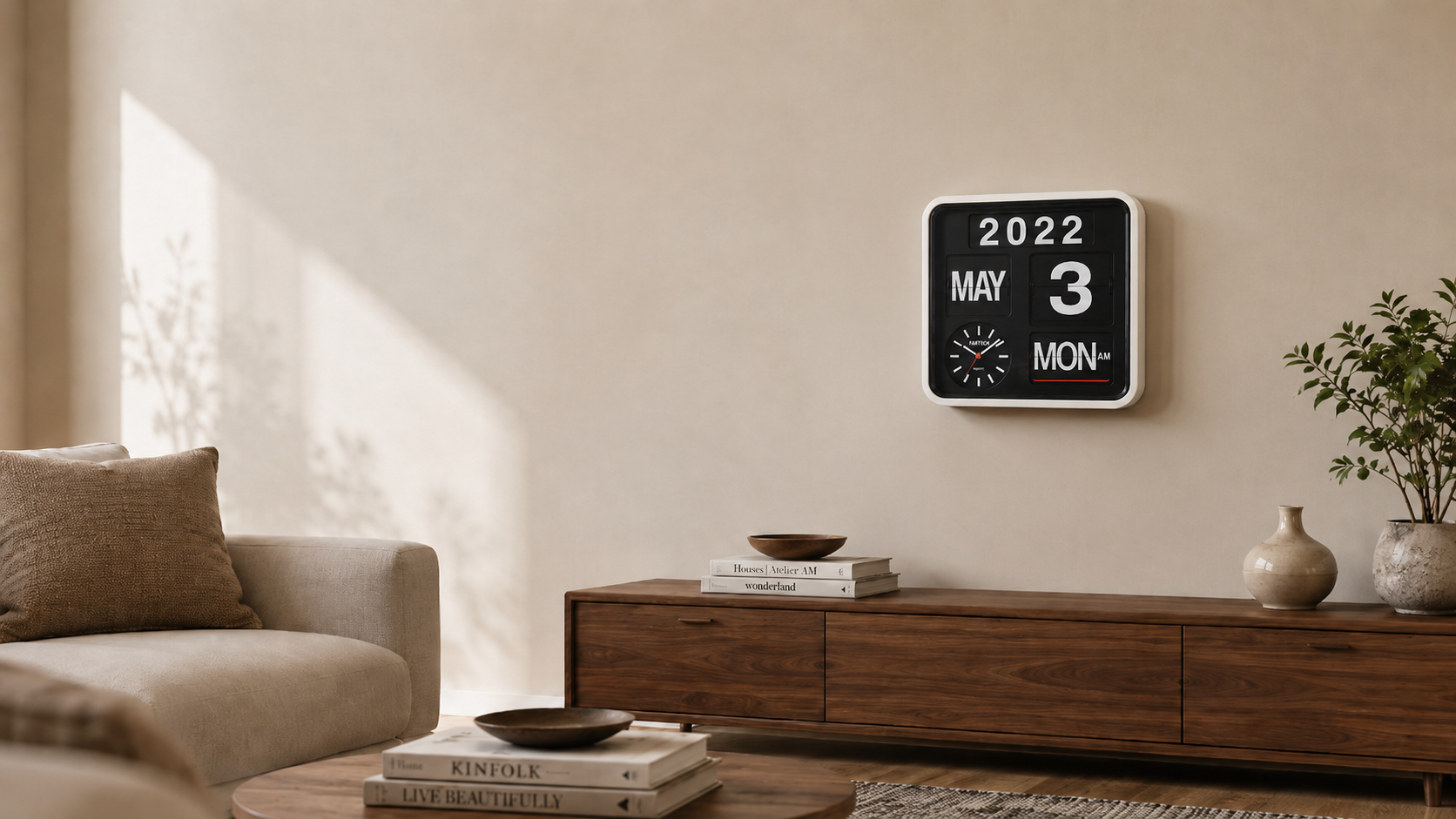 How to Decorate Your Living Room Around a Statement Wall Clock