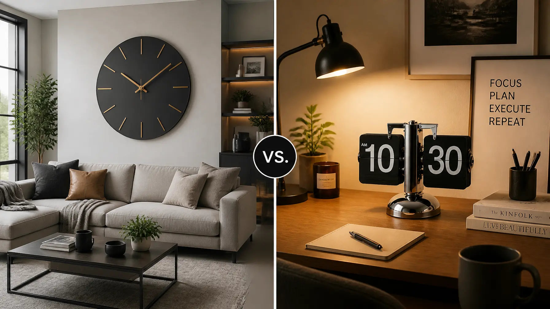 Wall Clocks vs. Desk Clocks: How to Choose the Right Scale for Your Room Time Will Flip
