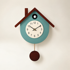 Green Cuckoo-Style Pendulum Wall Clock Time Will Flip