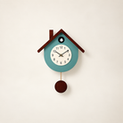 Green Cuckoo-Style Pendulum Wall Clock Time Will Flip