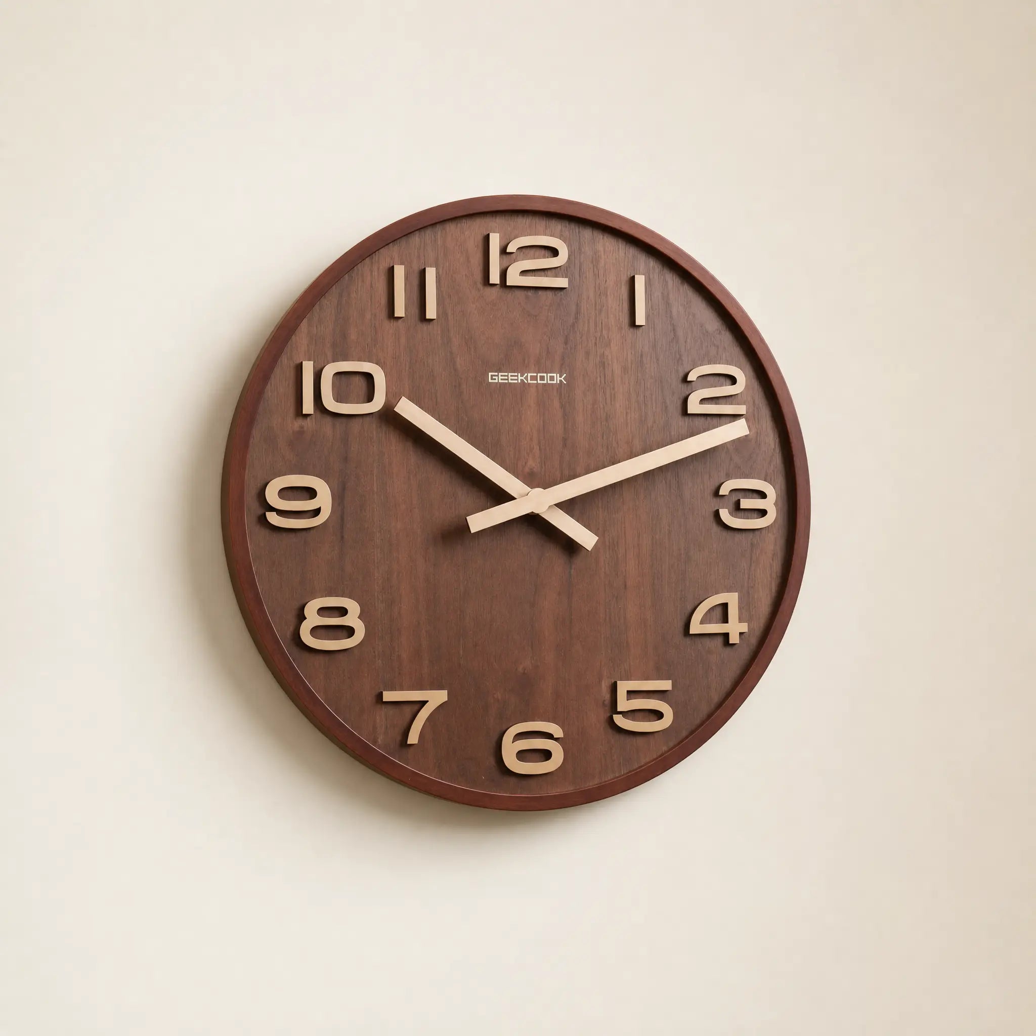 Wabi-Sabi Wooden Wall Clock – Number Dial Time Will Flip