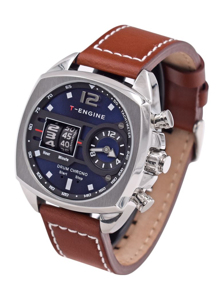 Dawward - Leather Strap hand watch T-engine 