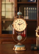 Luxury Retro Metal Table Clock Time Will Flip