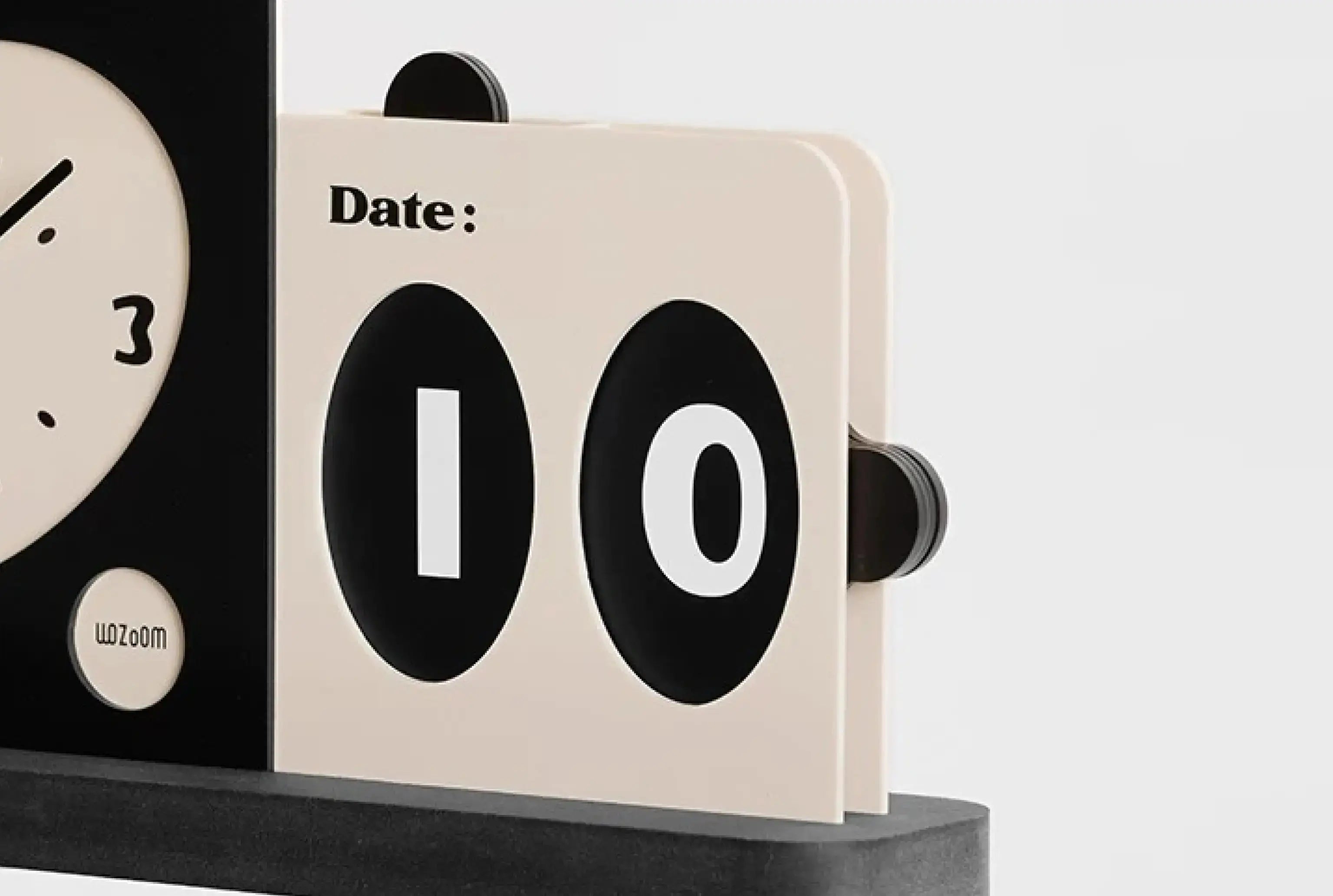 Mandelda Modern Desk Clock with Calendar Time Will Flip