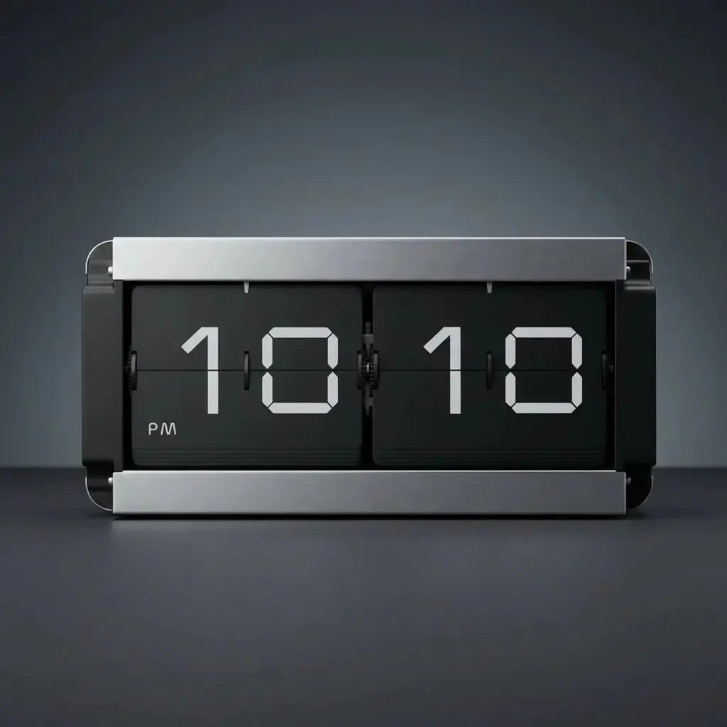 Metal Flip Clock – Cut Corner Design – Time Will Flip