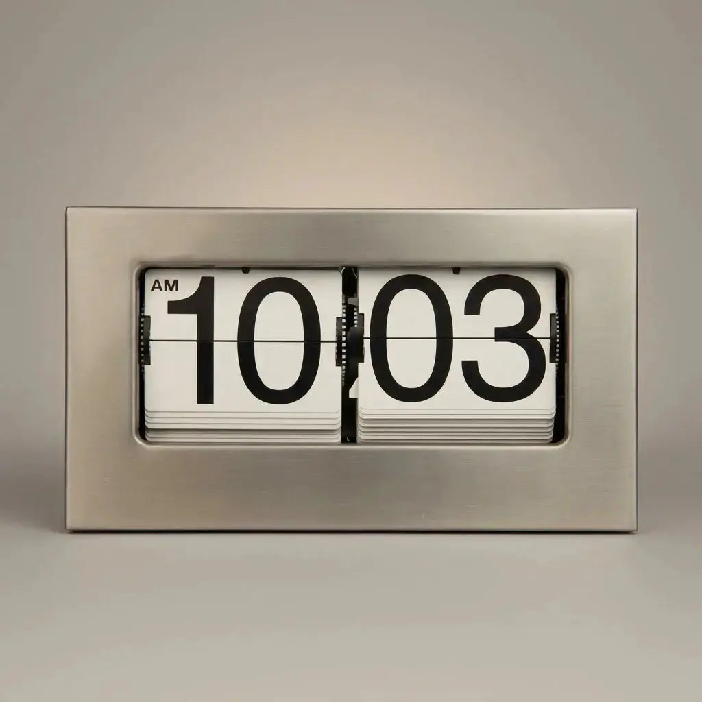Metal Flip Clock – Industrial Edition - Time Will Flip