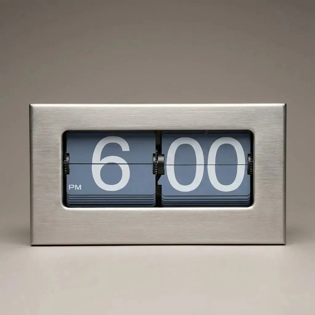 Metal Flip Clock – Industrial Edition - Time Will Flip