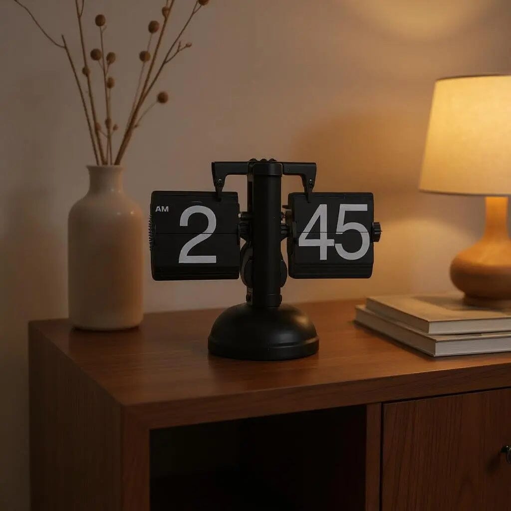 MIDCLOCK Home Decor Flip Clock – Retro Modern Desk Clock – Time