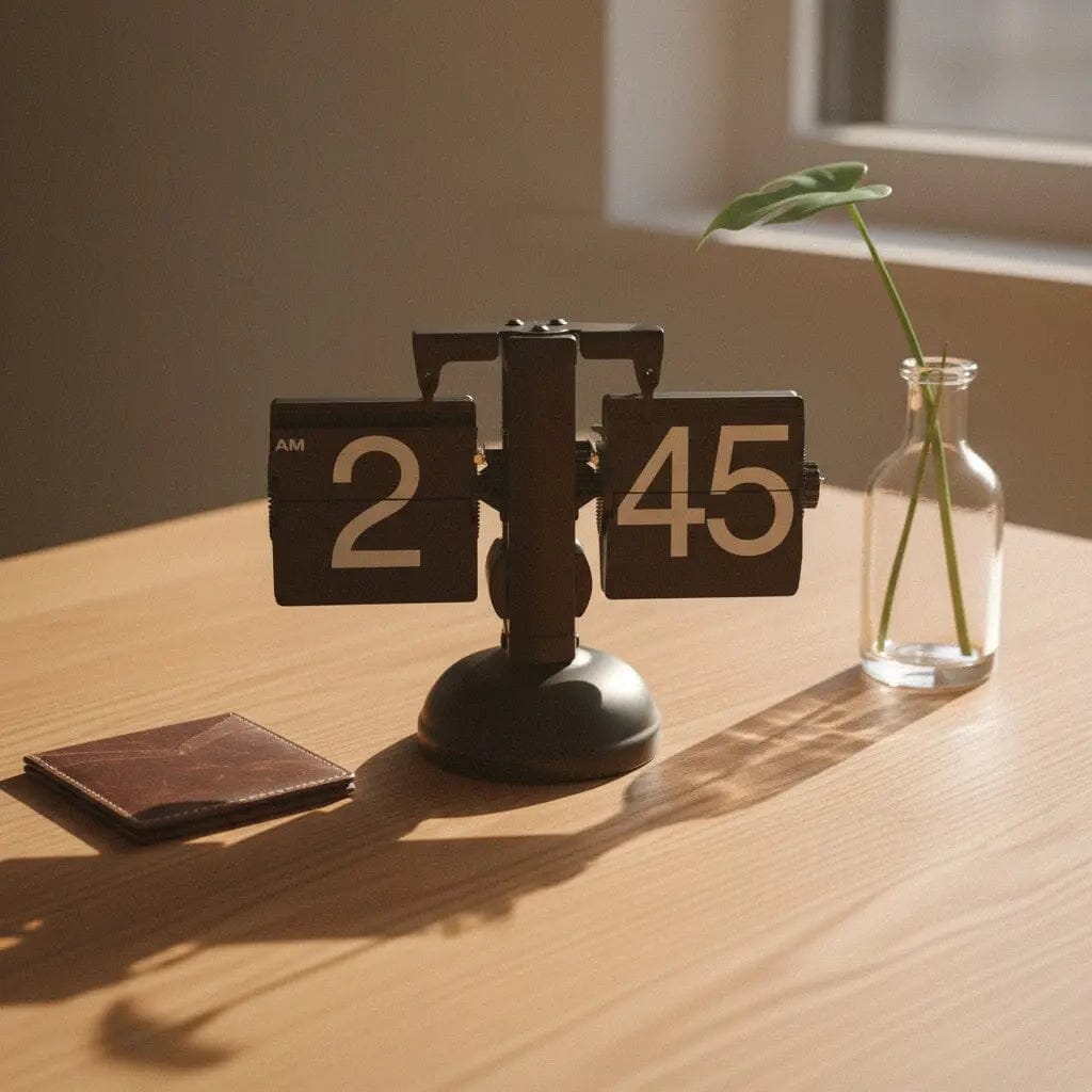 MIDCLOCK Home Decor Flip Clock – Retro Modern Desk Clock – Time