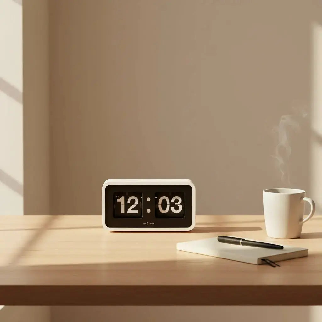 NeXtime Modern Flip Desk Clock (2025 Edition) Time Will Flip