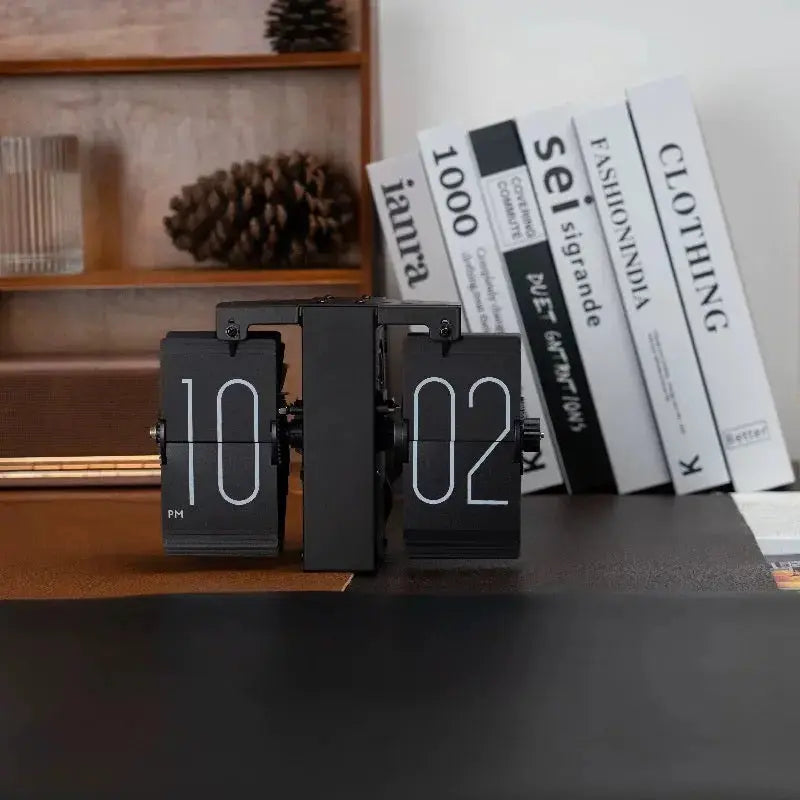 Nordic Retro Mechanical Flip Clock | Minimalist Desk Decor – Time