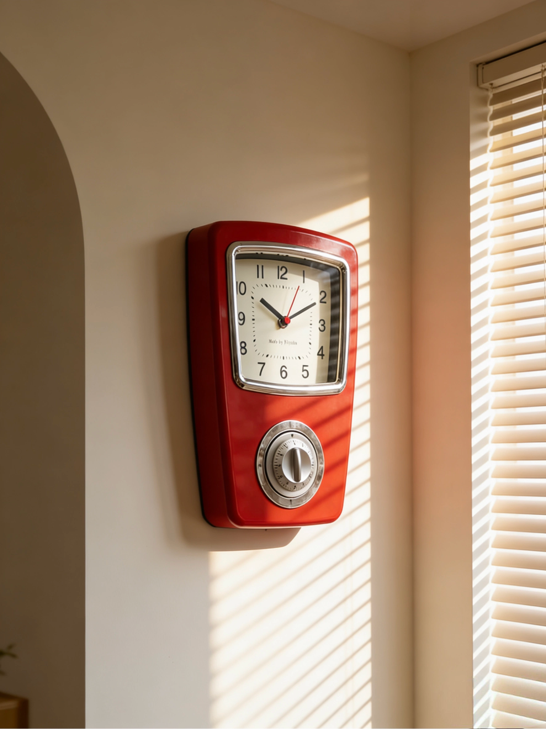 Japanese-Style Biramba Silent Iron Shell Clock Time Will Flip