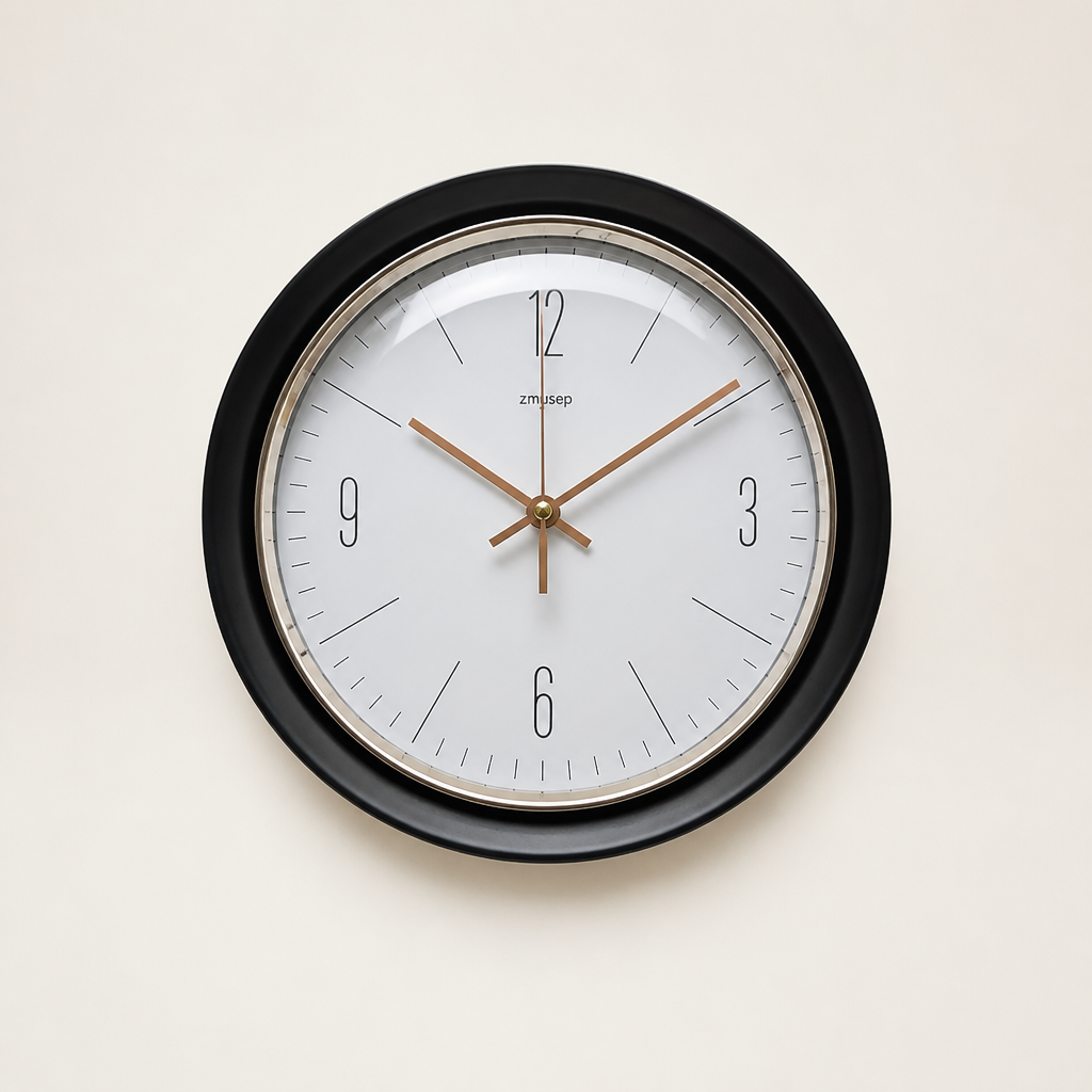 A Silent Metal Wall Clock — Domed Glass Series Time Will Flip
