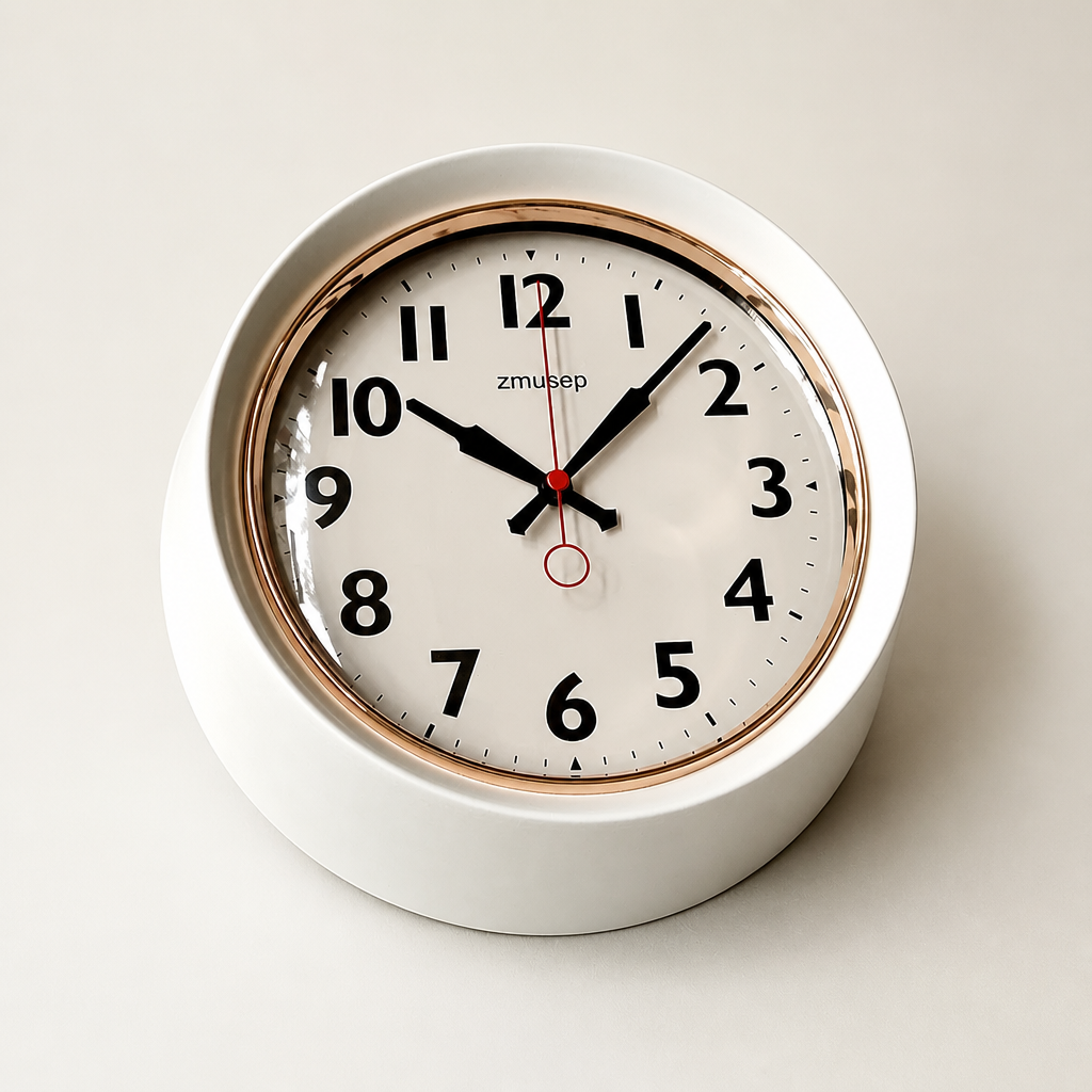 A Silent Metal Wall Clock — Domed Glass Series Time Will Flip