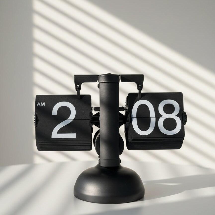 MIDCLOCK Home Decor Flip Clock – Retro Modern Desk Clock – Time