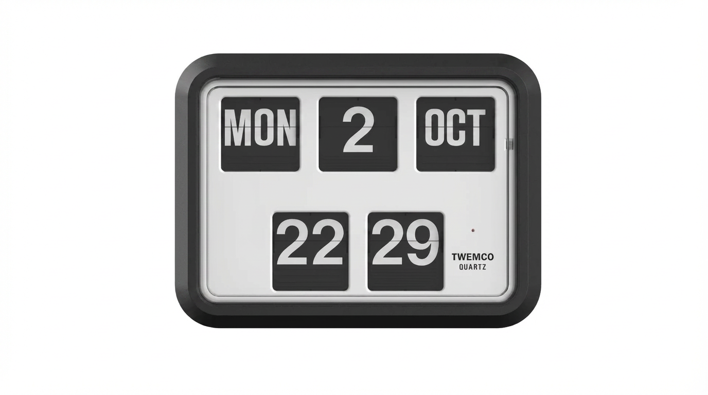TWEMCO Calendar Wall Flip Clock BQ-17 TWEMCO