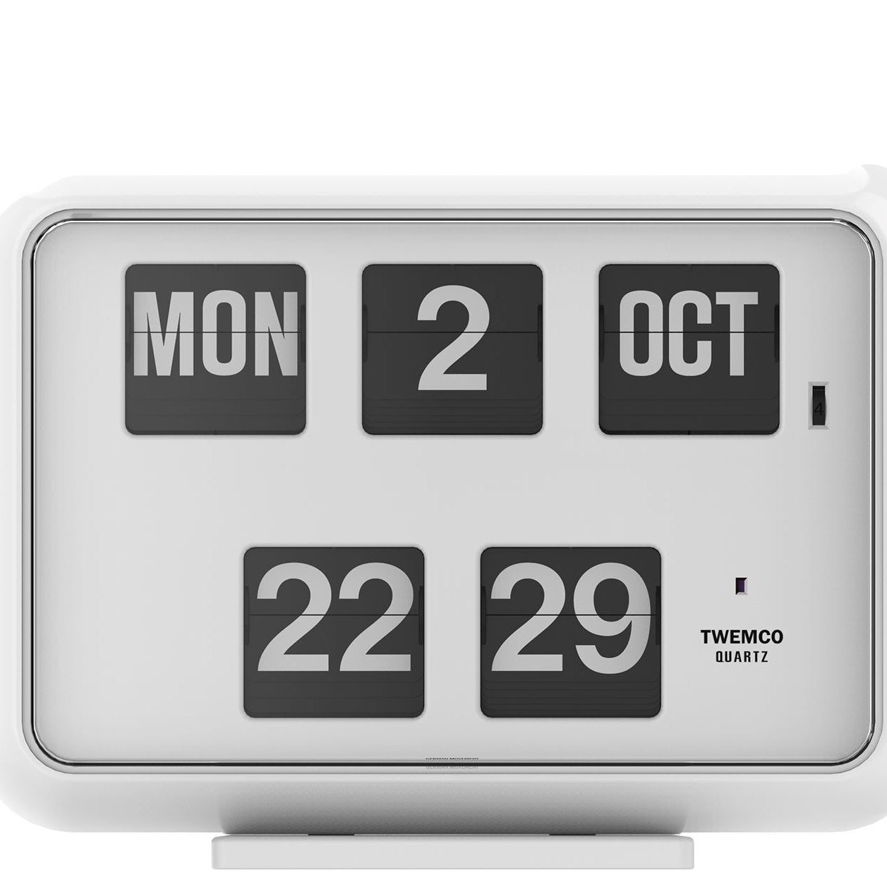 TWEMCO Calendar Flip Clock QD-35 White AM/PM English Wall Clock TWEMCO White English AM/PM
