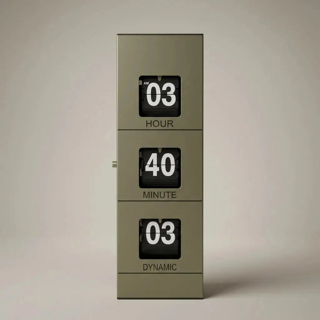 Vertical Flip Clock – Bamboo & Metal Edition - Time Will Flip