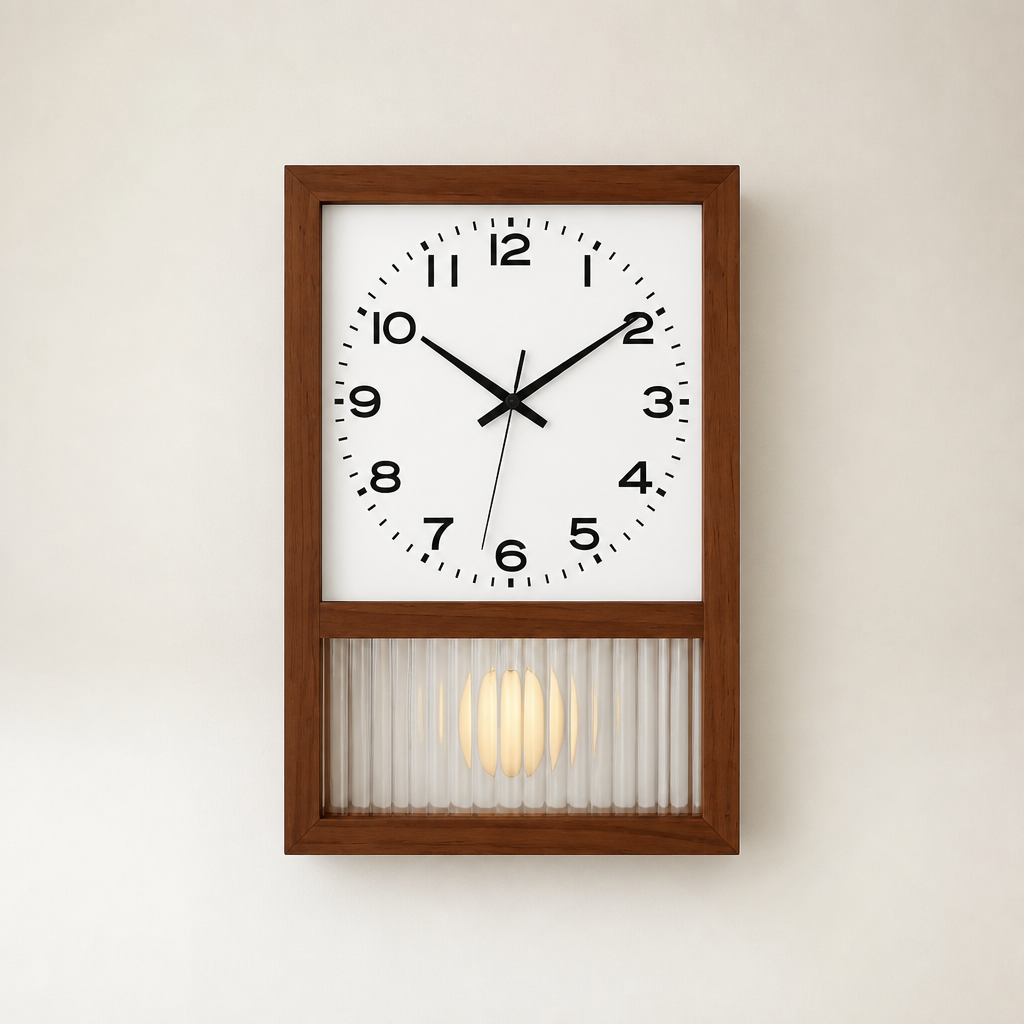 Japanese Retro Solid Wood Wall Clock Time Will Flip