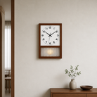 Japanese Retro Solid Wood Wall Clock Time Will Flip