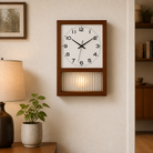 Japanese Retro Solid Wood Wall Clock Time Will Flip