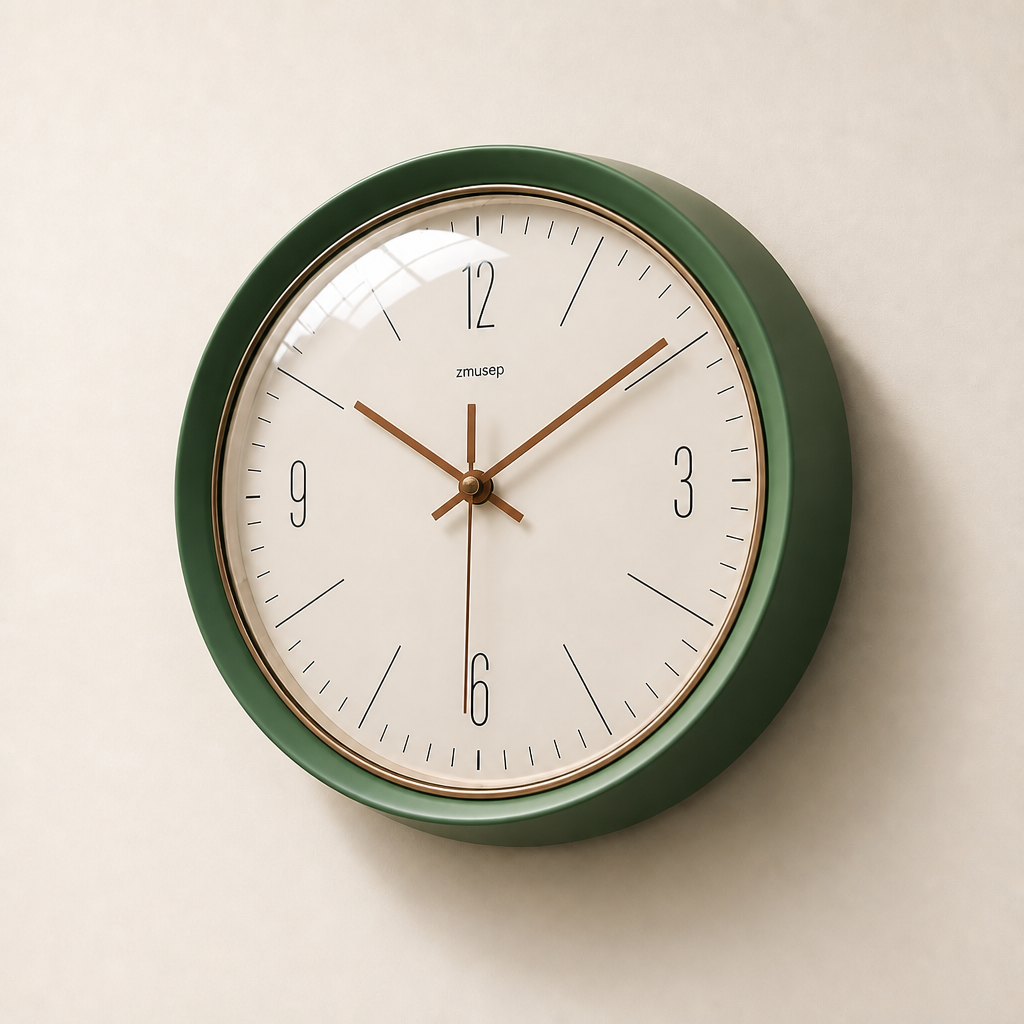 A Silent Metal Wall Clock — Domed Glass Series Time Will Flip