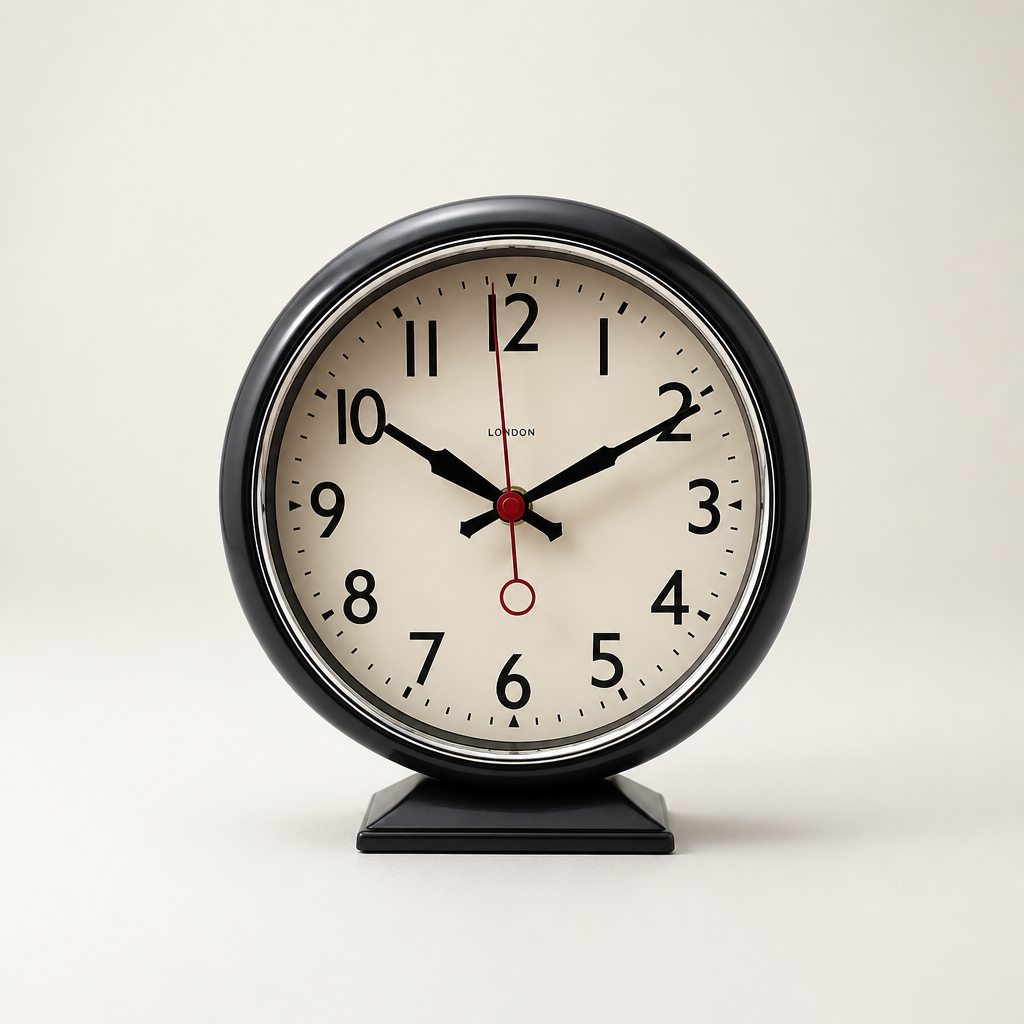 A Silent Metal Table Clock - Small One Time Will Flip
