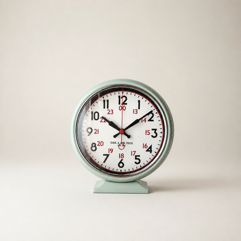 A Silent Metal Table Clock - Small One Time Will Flip