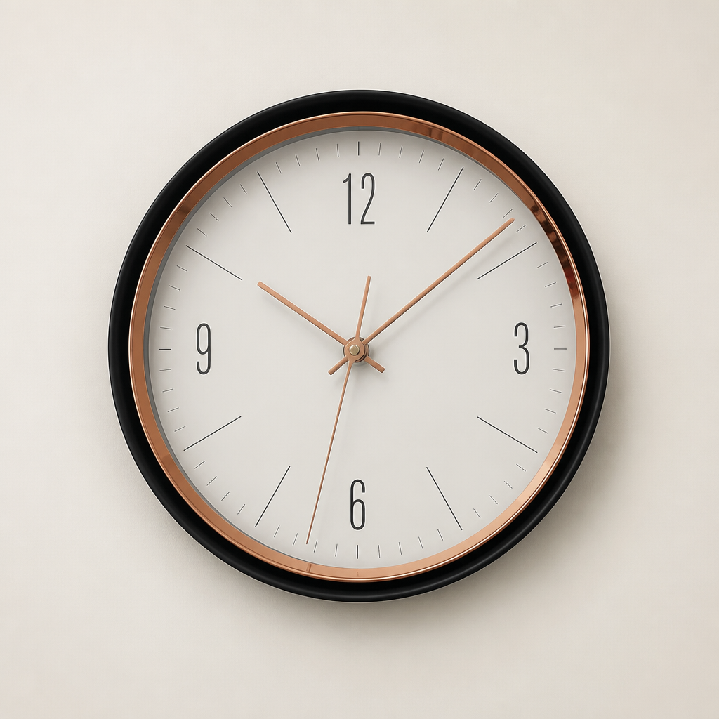 A Silent Metal Wall Clock Time Will Flip