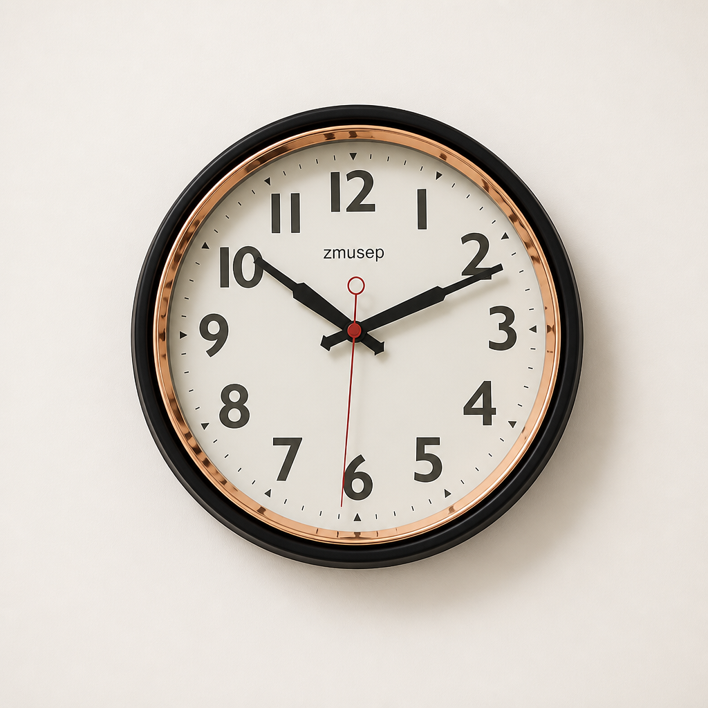 A Silent Metal Wall Clock Time Will Flip