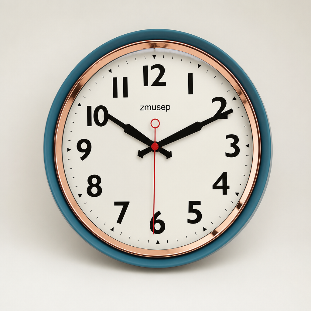 A Silent Metal Wall Clock Time Will Flip
