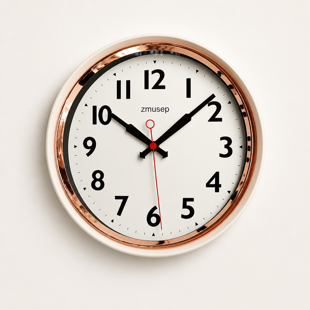 A Silent Metal Wall Clock Time Will Flip