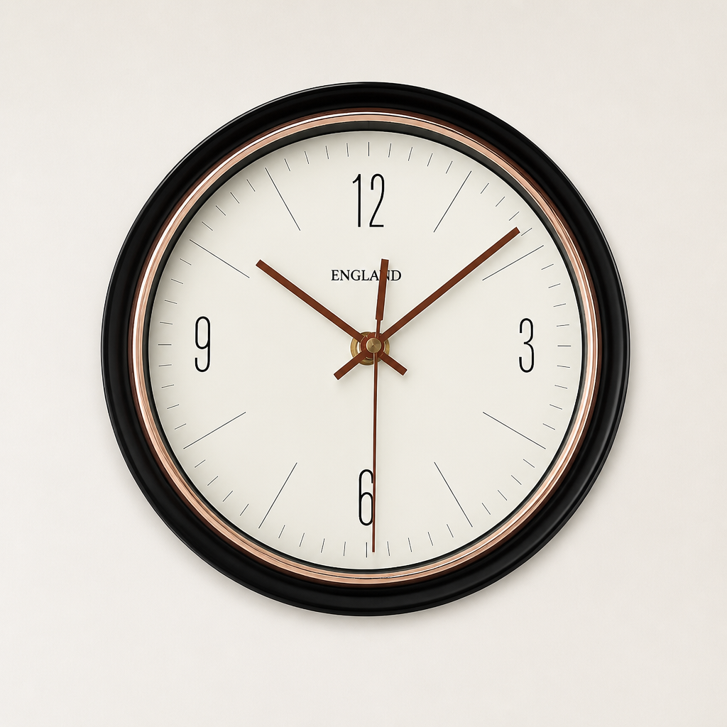 A Silent Metal Wall Clock Time Will Flip