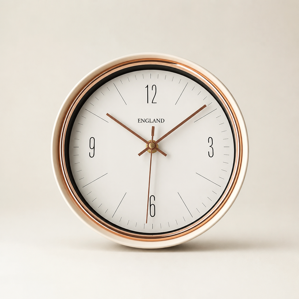 A Silent Metal Wall Clock Time Will Flip