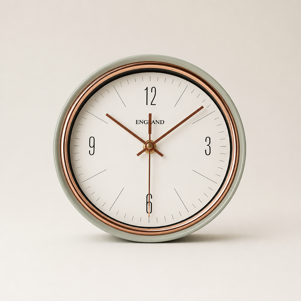 A Silent Metal Wall Clock Time Will Flip