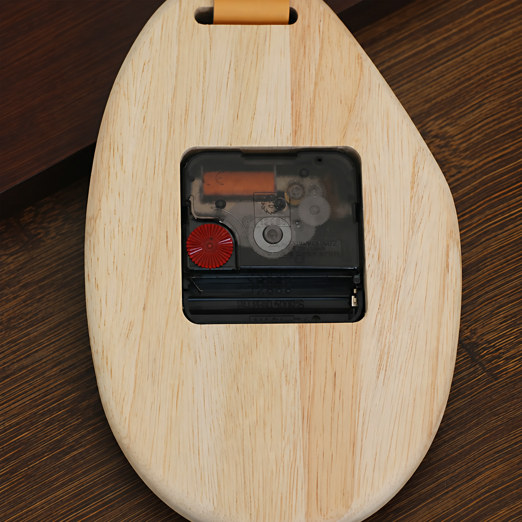 The "Breathing" Oval Solid Wood Tabletop Clock Time Will Flip