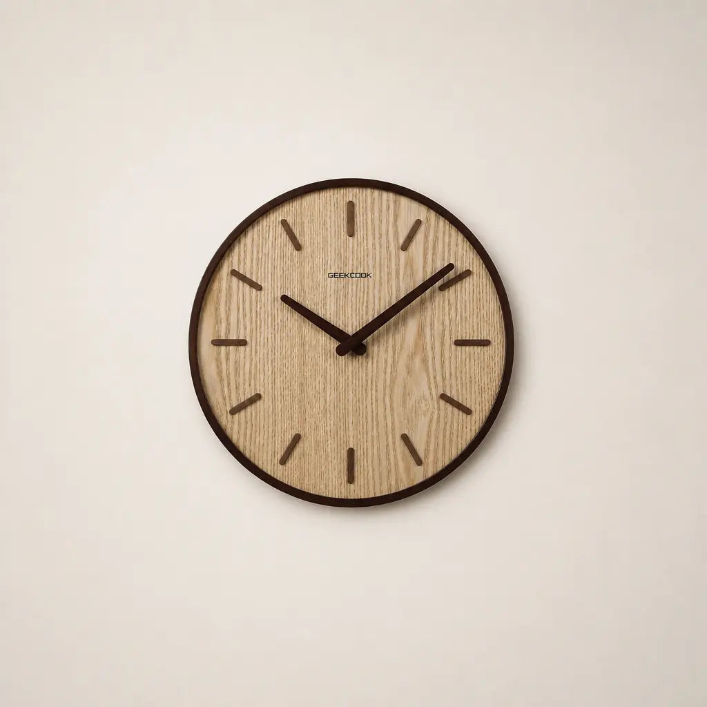 Wabi-Sabi Wooden Wall Clock – Marker Dial  