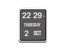 TWEMCO Calendar Wall Flip Clock BQ-1700 Wall Clock TWEMCO White Case Black Dial English AM/PM